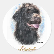 Labradoodle Gifts Round Stickers