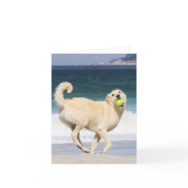 Labradoodle - Happy Day on the Beach Greeting Card