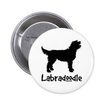Labradoodle w/ Cool Text Pinback Buttons