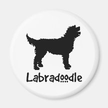 Labradoodle w/ Cool Text Refrigerator Magnets