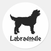 Labradoodle w/ Cool Text Round Stickers