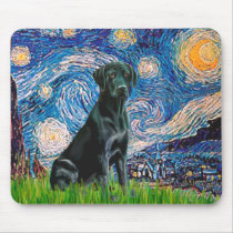 Labrador (black) - Starry Night Mouse Pads