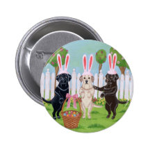 Labrador Easter Bunnies!! Pinback Buttons