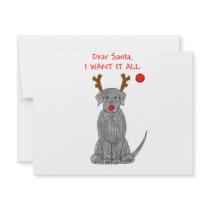 Labrador Retriever Black Dear Santa Custom Invitation