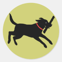 Labrador Retriever (Black) Round Stickers