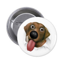 Labrador Retriever (Chocolate) Busting Out Button