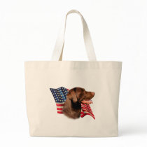 Labrador Retriever (chocolate) Flag Canvas Bags