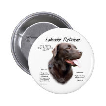 Labrador Retriever (chocolate) History Design Button
