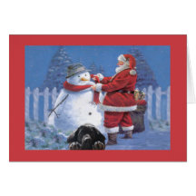 Labrador Retriever  Christmas Card Santa Snowman11