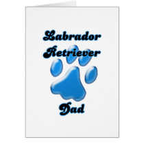 Labrador Retriever Dad Blue Pawprint  Card