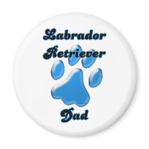 Labrador Retriever Dad Blue Pawprint  - Magnet