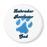 Labrador Retriever Dad Blue Pawprint  - Magnet