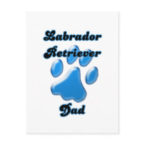 Labrador Retriever Dad Blue Pawprint  Post Cards