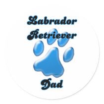 Labrador Retriever Dad Blue Pawprint  - Sticker