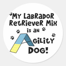 Labrador Retriever Mix Agility Dog Round Sticker