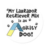 Labrador Retriever Mix Agility Dog Round Sticker
