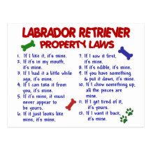 LABRADOR RETRIEVER Property Laws Postcards