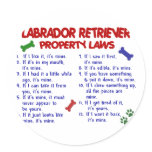 LABRADOR RETRIEVER Property Laws Round Stickers