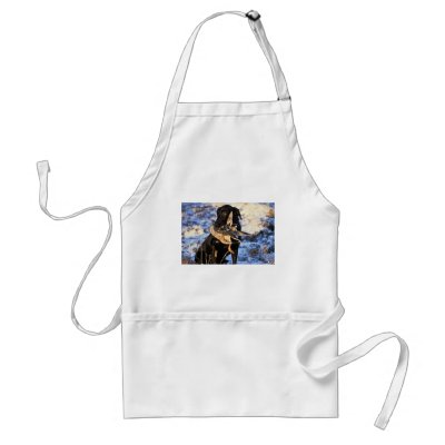 Labrador Retriever with Drake Mallard Apron by animalpark