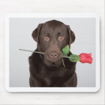 Labrador with Rose Mouse Pad