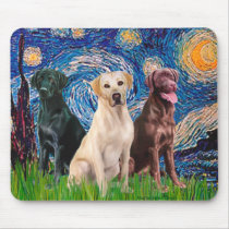 Labradors (3) - Starry Night Mouse Pads