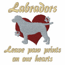 Labradors Leave Paw Prints Embroidered Hooded Sweatshirt
