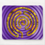 Labyrinth GOLD | violet ripples Mouse Pads