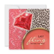 Lace Bachelorette Party Red Coral Diamond Ring