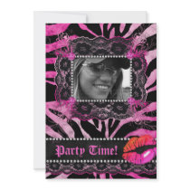 Lace Diamonds Birthday Party Zebra Pink Lips
