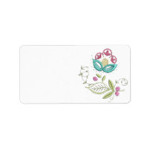 Lace Floral Embroidery Blank Label labels
