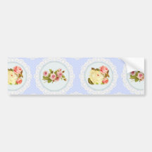 Lace Victorian Floral pattern Bumper Stickers