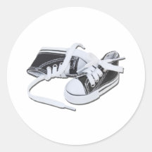 LacedTennisShoes032112.png Round Sticker