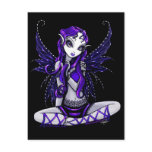 Lacey Purple Glitter Faery Postcard