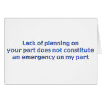 Lack of Planning Cards