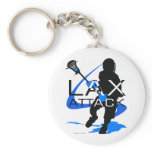 Lacrosse Boys LAX Attack Blue keychains