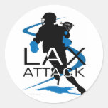Lacrosse Boys LAX Attack Blue Stickers