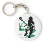 Lacrosse Boys LAX Attack Green keychains