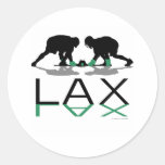 Lacrosse Boys LAX Green Round Sticker