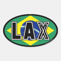 Lacrosse Brazil Lax Flag Stickers