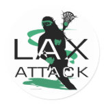 Lacrosse Girls LAX Attack Green stickers