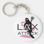 Lacrosse Girls LAX Attack Pink Key Chains