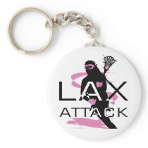 Lacrosse Girls LAX Attack Pink Key Chains