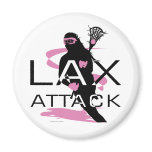Lacrosse Girls LAX Attack Pink magnets