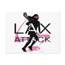 Lacrosse Girls LAX Attack Pink Postcard