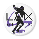 Lacrosse Girls LAX Attack Purple magnets