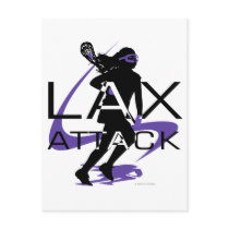 Lacrosse Girls LAX Attack Purple Postcard