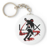 Lacrosse Girls LAX Attack Red Keychains