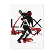 Lacrosse Girls LAX Attack Red Postcard