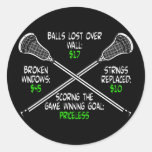 Lacrosse Humour Priceless Round Stickers