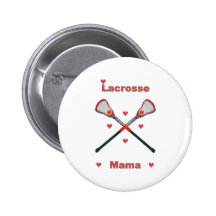 Lacrosse Mama Hearts Pinback Button
